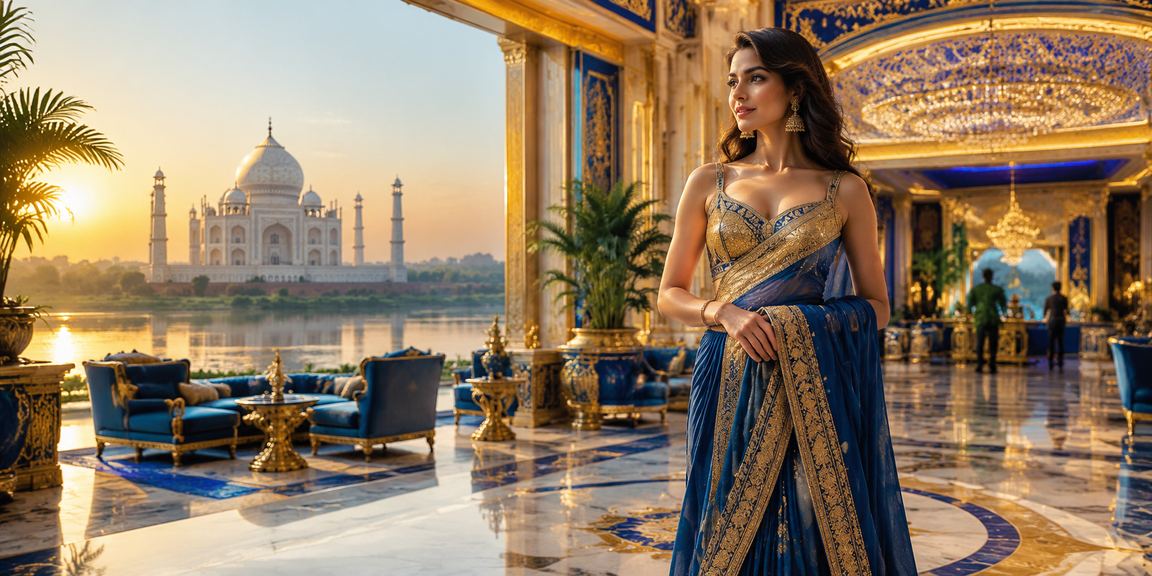 Vibrant Taj Mahal with Bollywood style in India